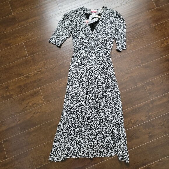 Scotch & Soda Maxi Dress Womens S Black White Shimmer Whimsical Fairy Luxury Y2K - Picture 2 of 9